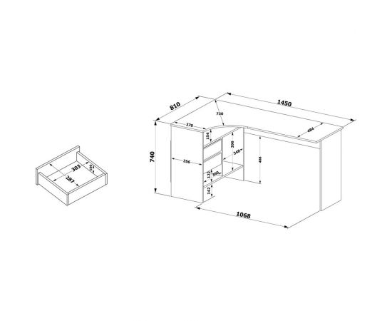 Письменный стол СОКОЛ СПм-25 левый, бетон 00-00011530 – изображение 5