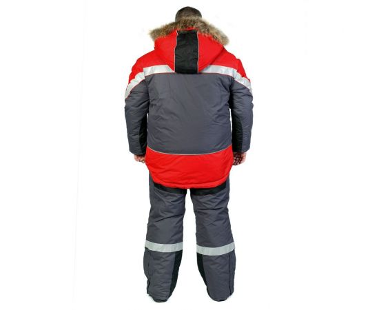 Мужской утепленный костюм АМПАРО Адмирал серый/красный/черный, р. 56-58, рост 182-188 Кос307 112-116/182-188 – изображение 5