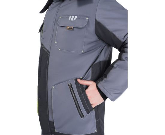 Утеплённая куртка iForm ЭДВАНС, серый-т.серый-лимонная отделка, р. 104-108, рост 170-176 Кур 662/104/170 – изображение 5