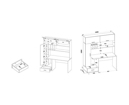 Компьютерный стол СОКОЛ дуб сонома/белый КСТ-17 КСТ17Дс5б6 – изображение 5