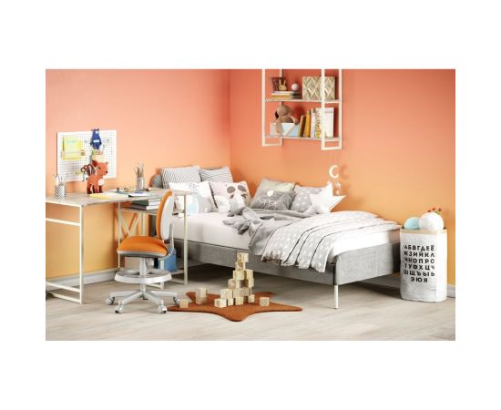 Каркас кровати Металл-Завод MEZA 090x200, обивка серая, каркас черный MB00902001G2 – изображение 6