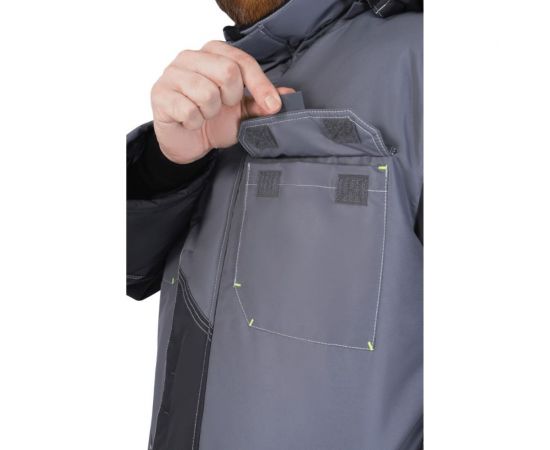 Утеплённая куртка iForm ЭДВАНС, серый-т.серый-лимонная отделка, р. 104-108, рост 170-176 Кур 662/104/170 – изображение 6