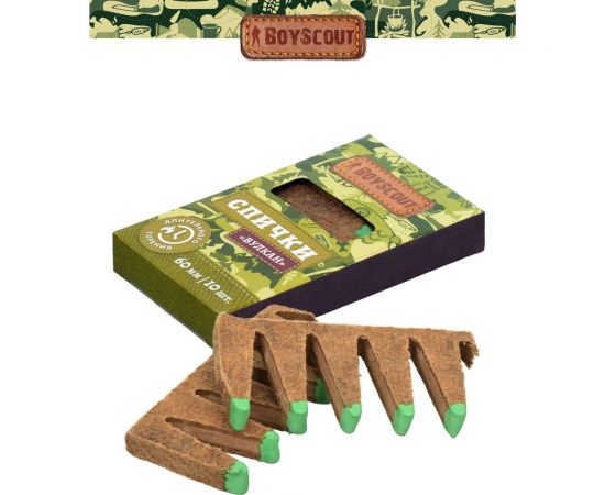Спички Вулкан BOYSCOUT 60 мм, 10 шт длительного горения 61034 – изображение 6