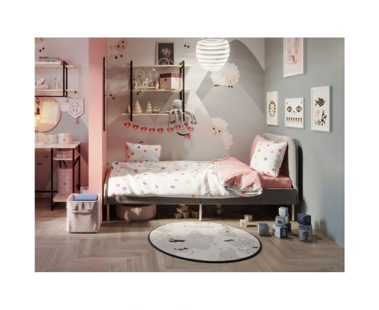 Каркас кровати Металл-Завод MEZA 090x200, обивка серая, каркас черный MB00902001G2 – изображение 7