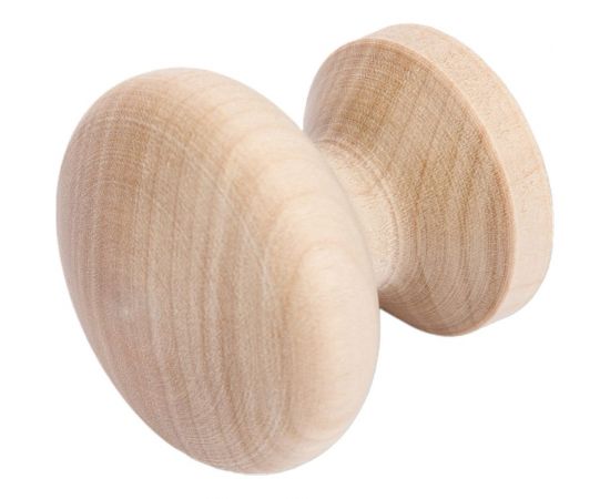 Ручка кнопка ЕВРОПАРТНЕР d 40 мм. h 40 мм, береза без покрытия, 1 шт 0 0030 5 