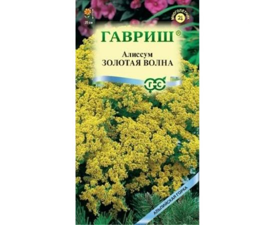 Семена ГАВРИШ Алиссум Бурачок Золотая волна, скальный 0.1 г серия Альпийская горка 00003255 