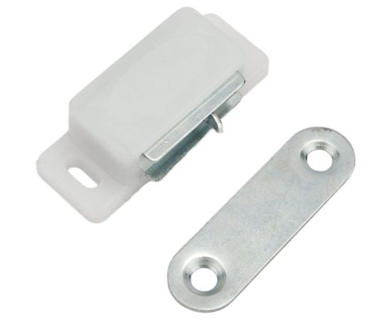 Магнитная защелка Невский Крепеж 2 кгс одинарная с ответной планкой, белый 2 шт пакет нк 822879 