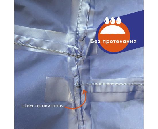 Многоразовый плащ-дождевик на молнии с ПВХ покрытием Грандмастер синий, р.56-58, рост 170-176 610867 – изображение 16