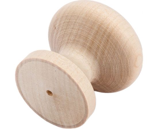 Ручка кнопка ЕВРОПАРТНЕР d 40 мм. h 40 мм, береза без покрытия, 1 шт 0 0030 5 – изображение 2