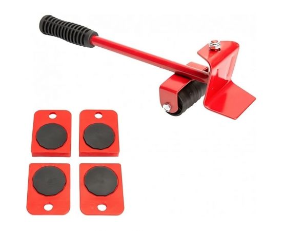 Набор для перемещения мебели А5 комплект ??з 5 шт.: 4 подкатные платформы + 1 домкрат, 150 кг 1007863 – изображение 2