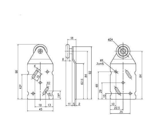 Ролики для шкафов купе Левша МС-45-R2 2-ств 45 кг У8-8549 – изображение 2
