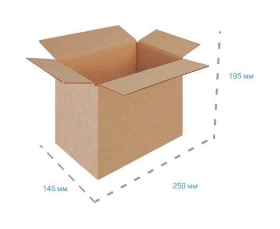 Картонная коробка ООО Павлово-Посадский Гофрокомбинат 250х145х195 мм Т-22 В 140169 – изображение 2