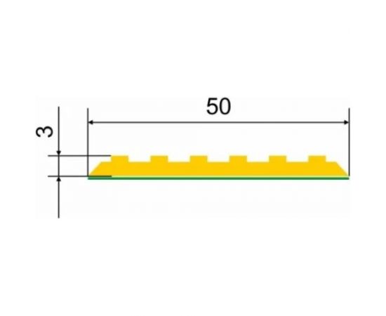 Направляющая самоклеящаяся тактильная лента PALITRA TECHNOLOGY ВхШхГ 3x50x1000 мм, материал - ПУ, желтого цвета 10140-50-Y-SK – изображение 2