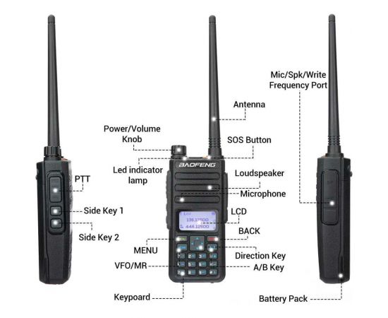 Рация Baofeng DR-1801 UV, DMR, 136-174/400-470 МГц, 2000 мАч, 5 Вт 00029032 – изображение 2