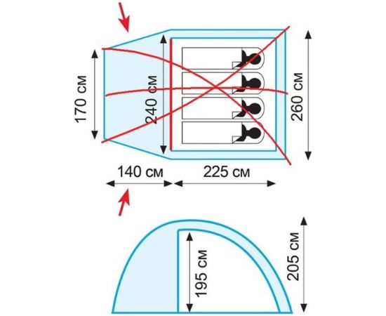 Палатка Tramp Bell 4 V2 зеленый TRT-81 – изображение 2