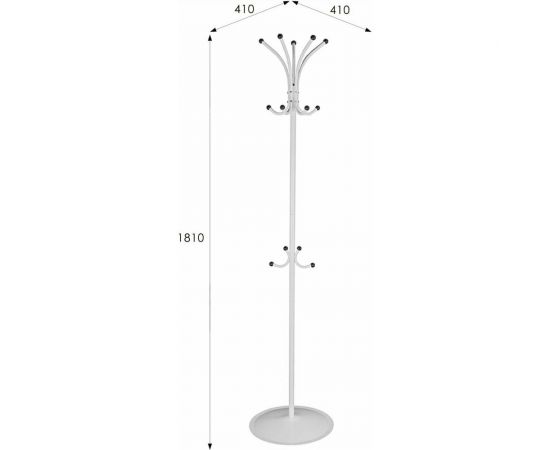 Напольная вешалка Мебелик Пико 4 белый 6089 – изображение 3