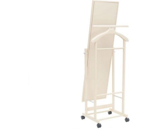 Костюмная вешалка Мебелик В 24Н с зеркалом на колесах слоновая кость 2462 – изображение 3