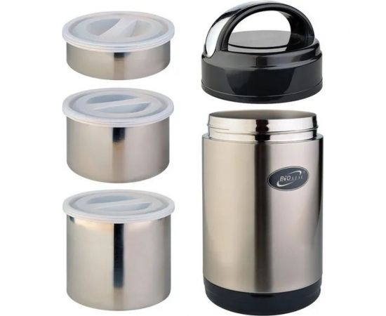 Термос для еды Biostal 2 л, с 3-мя металлическими контейнерами NR-2000 – изображение 7