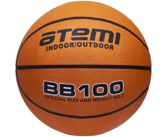 Баскетбольный мяч ATEMI р. 3, резина, 8 панелей, BB100 00000101331 