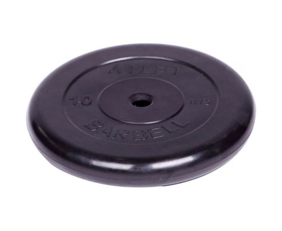 Обрезиненный диск Barbell Atlet d 26 мм, чёрный, 10.0 кг 2480 