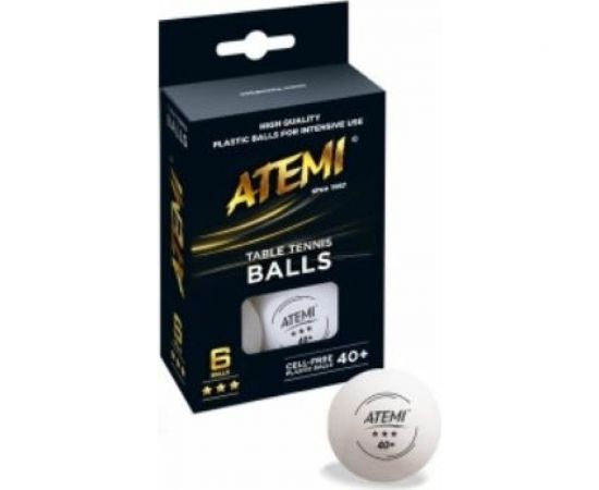 Мячи для настольного тенниса ATEMI 3*, белые, 6 шт. 00000105896 