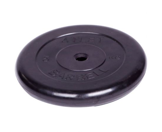 Обрезиненный диск Barbell Atlet d 26 мм, чёрный, 5.0 кг 2479 