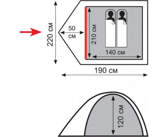 Палатка Tramp Totem Tepee 2 V2 зеленый TTT-020 – изображение 2