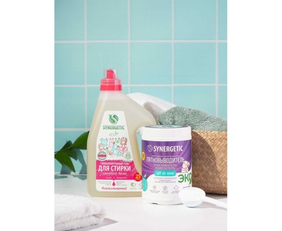 Кислородный многофункциональный отбеливатель-пятновыводитель для тканей и поверхностей SYNERGETIC 900 г 121103 – изображение 3