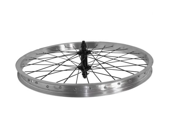 Переднее колесо Black Aqua 28"", одинарный алюминиевый обод, гайки, V-brake WSF-28F – изображение 3