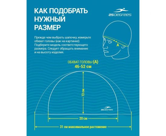 Шапочка для плавания 25Degrees 25D15-ES11-22-32-0 Essence Black, детская, полиамид УТ-00017317 – изображение 4