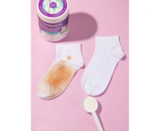 Кислородный многофункциональный отбеливатель-пятновыводитель для тканей и поверхностей SYNERGETIC 900 г 121103 – изображение 5