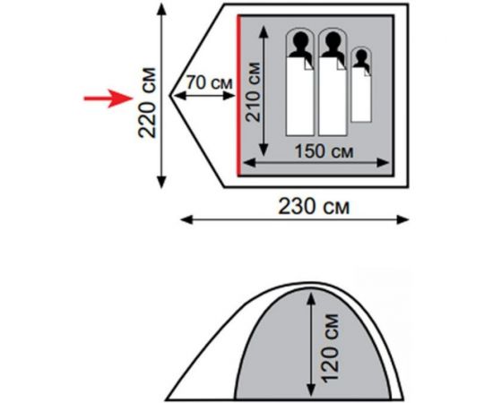 Палатка Tramp Totem Carriage 3 V2 зеленый TTT-016 – изображение 5