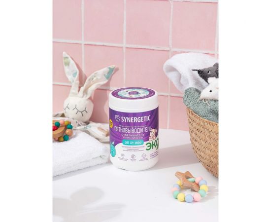 Кислородный многофункциональный отбеливатель-пятновыводитель для тканей и поверхностей SYNERGETIC 900 г 121103 – изображение 6