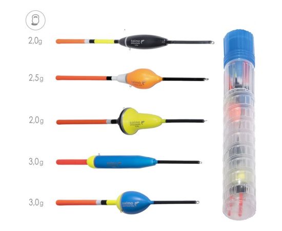 Поплавки Salmo СТОЯЧАЯ ВОДА в тубусе, 5 шт. 9600LAKE-SET 