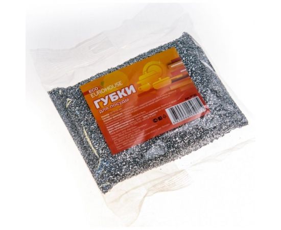 Губка EUROHOUSE из поролона с металлической нитью, серебро/золото, 1 шт 13283 – изображение 2