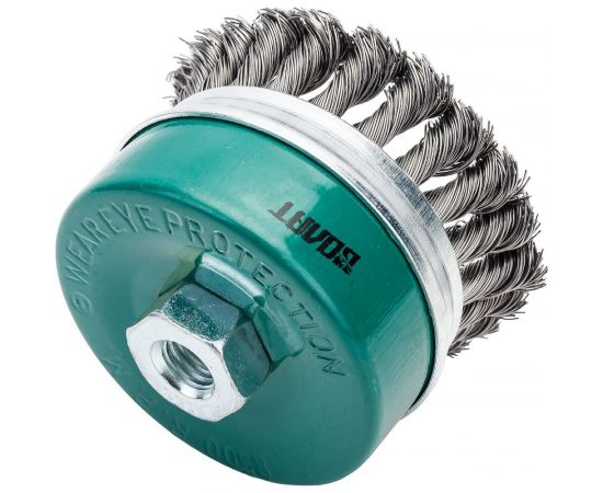 Щетка чашка усиленная косичка 100 мм, M14 для УШМ ВОЛАТ 81040-100 – изображение 3