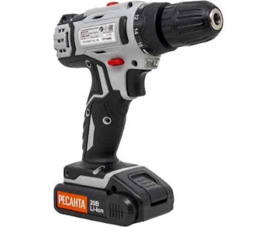 Аккумуляторная дрель-шуруповерт Ресанта ДА-20-2ЛК 75/14/11 – изображение 4