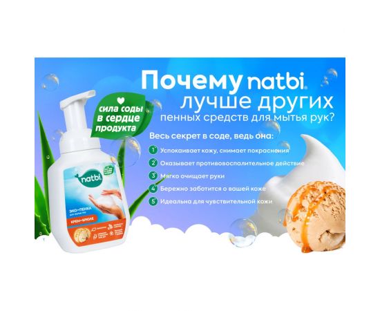 Эко-пенка для мытья рук NATBI Крем-брюле 5602 – изображение 6