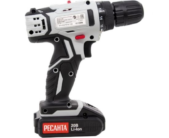 Аккумуляторная дрель-шуруповерт Ресанта ДА-20-2ЛК 75/14/11 – изображение 7