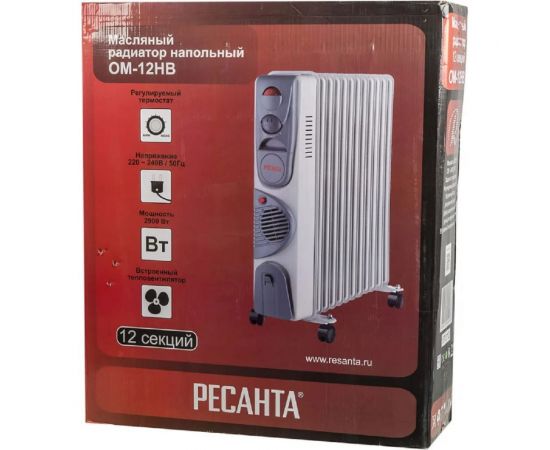 Масляный радиатор Ресанта ОМ-12НВ 67/3/12 – изображение 8
