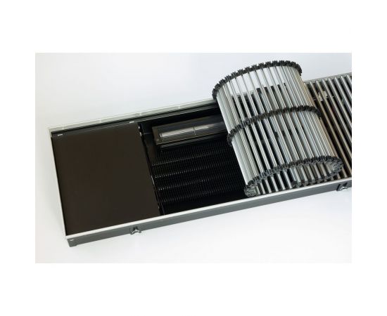 Внутрипольный конвектор с вентилятором и решеткой KVZ KVZ-Vent-300-80-2400-6V-UA/RRA-300-2400-A 