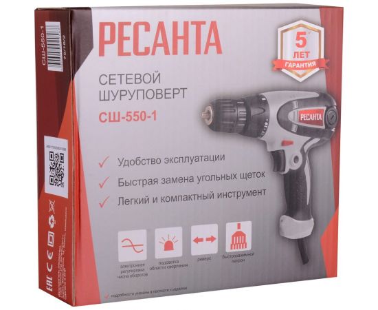 Сетевая дрель-шуруповерт Ресанта СШ-550-1 75/16/2 – изображение 14