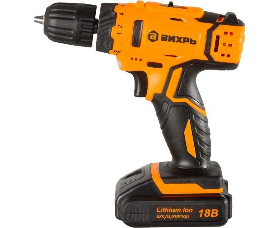Аккумуляторная дрель-шуруповерт Вихрь ДА-18Л-2К/Б 72/14/22 – изображение 4