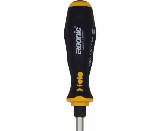 Плоская шлицевая отвертка Felo Ergonic 5,5X1,0X100, ударная 45005540 – изображение 5