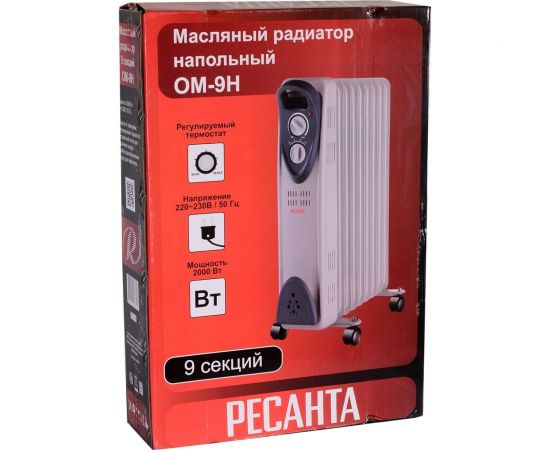 Масляный радиатор Ресанта ОМ-9Н 67/3/8 – изображение 8