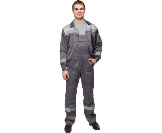 Мужской летний рабочий костюм ООО Комус л22-кпк темно-серый/светло-серый, р.52-54, рост 182-188 816292 
