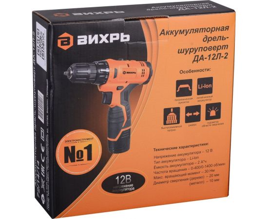 Аккумуляторная дрель-шуруповерт Вихрь ДА-12Л-2 72/14/14 – изображение 12