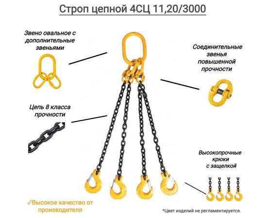 Цепной четырехветвевой строп ООО КанТраст 4СЦ 11,2/3000 4STS11203000 – изображение 2