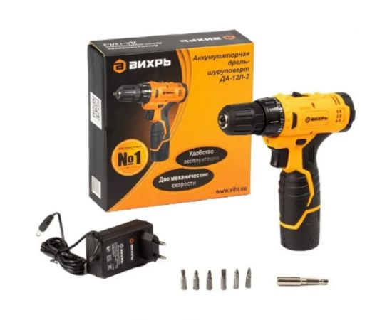 Аккумуляторная дрель-шуруповерт Вихрь ДА-12Л-2 72/14/14 – изображение 3