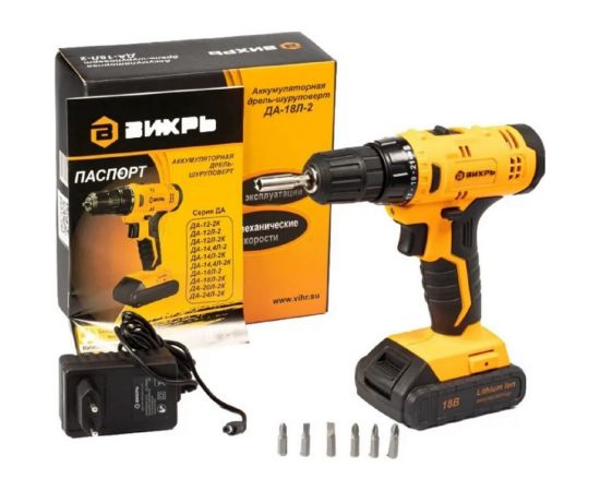 Аккумуляторная дрель-шуруповерт Вихрь ДА-18Л-2 72/14/16 – изображение 3
